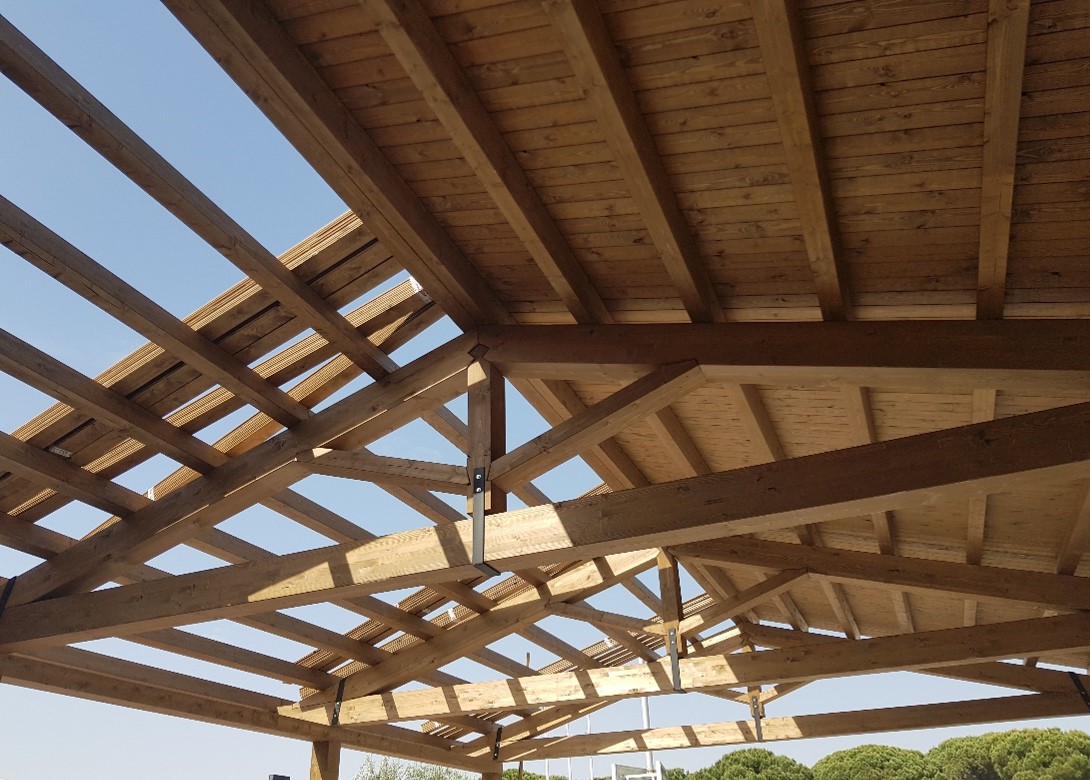 Estructura de techo en madera