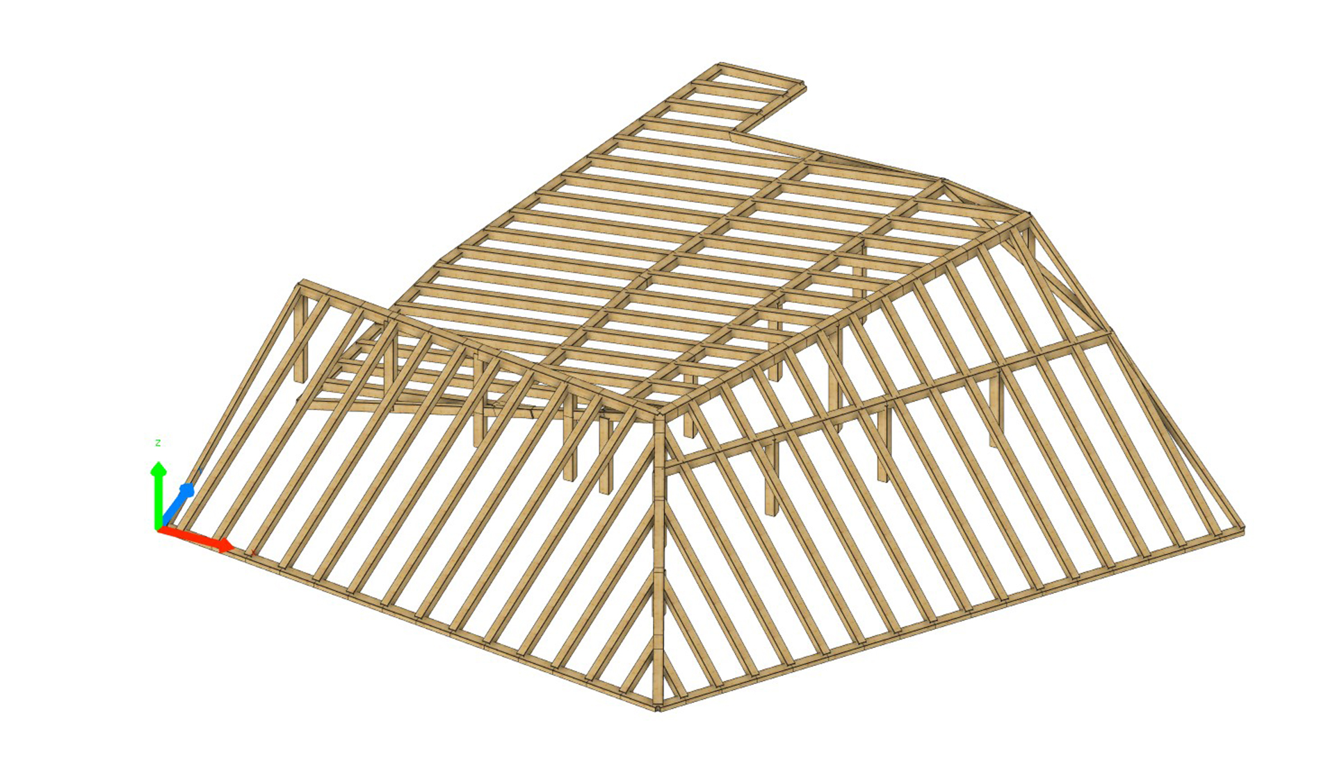 Imagen 3d de cubierta de madera para obra nueva en segovia